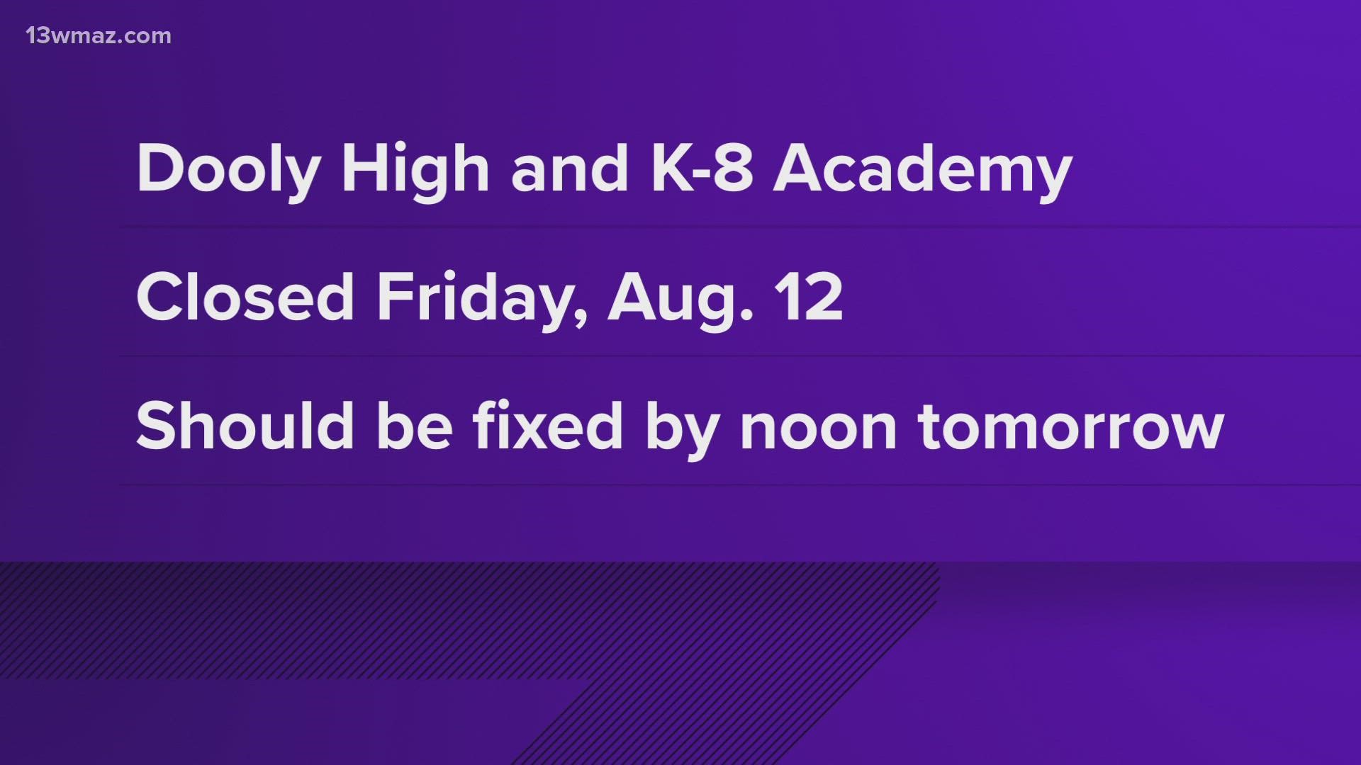 Dooly County High School and Dooly K8 Academy will be closed on Friday after a water main broke.