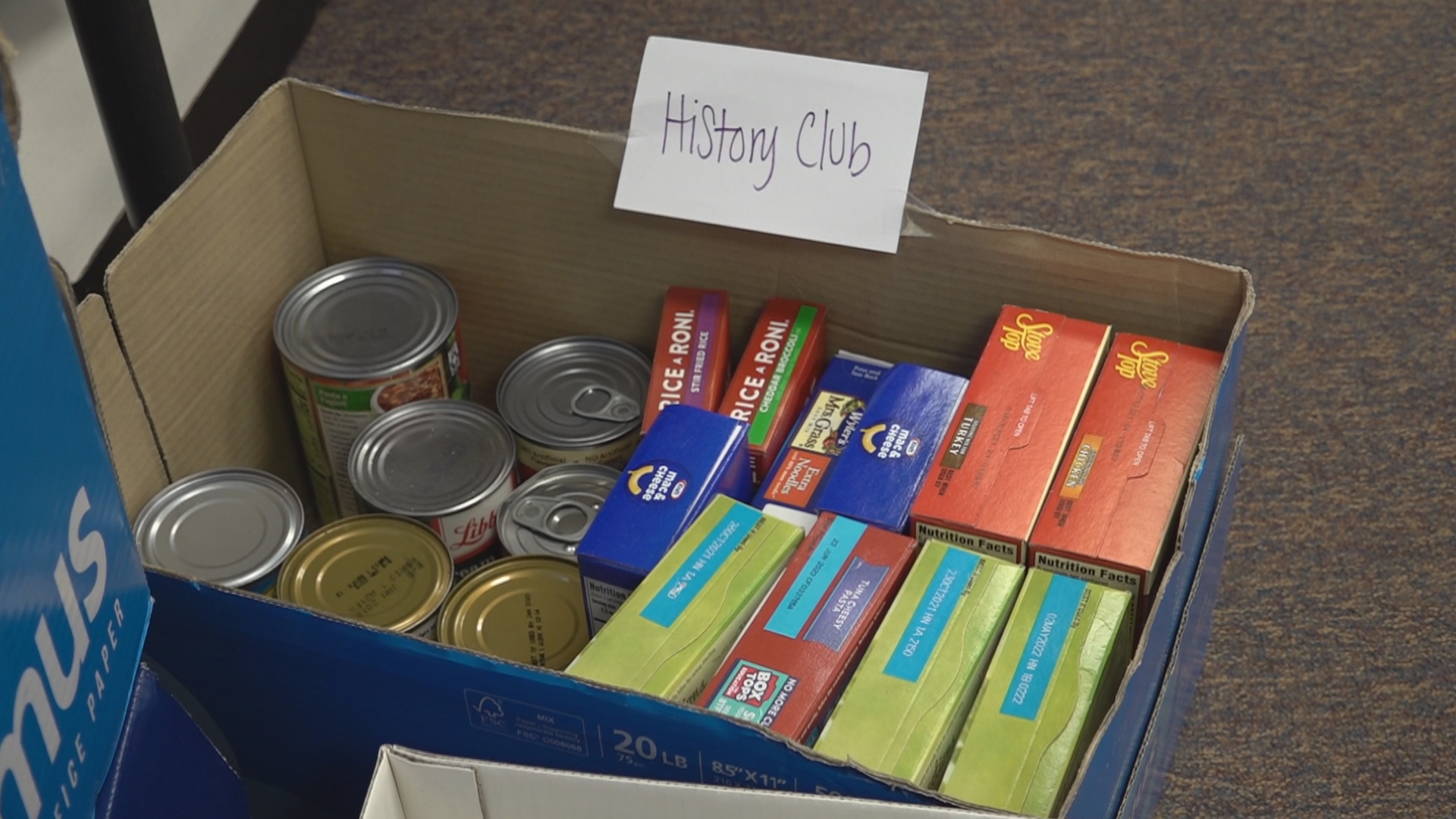 At Houston County High School, students have been competing for a month to see who can bring in the most food items.