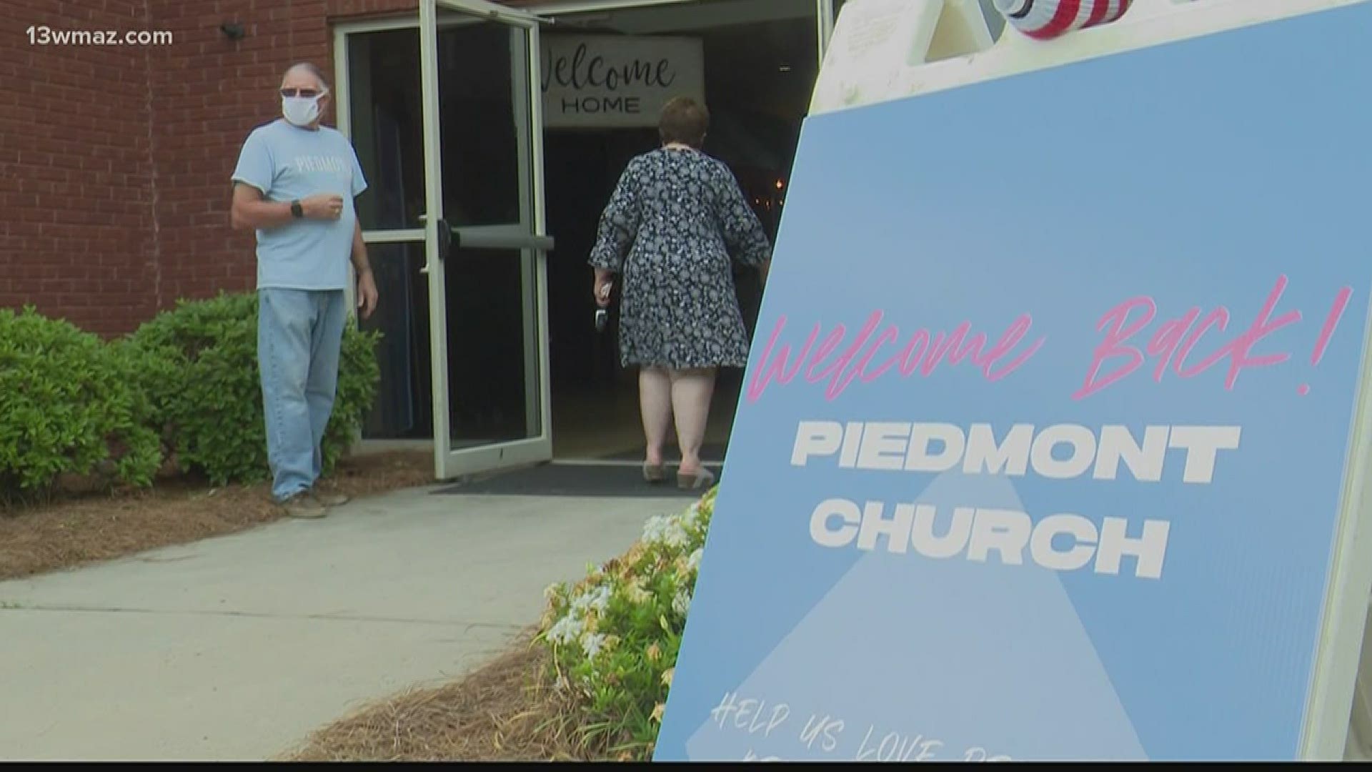 Churches began reopening in Central Georgia.