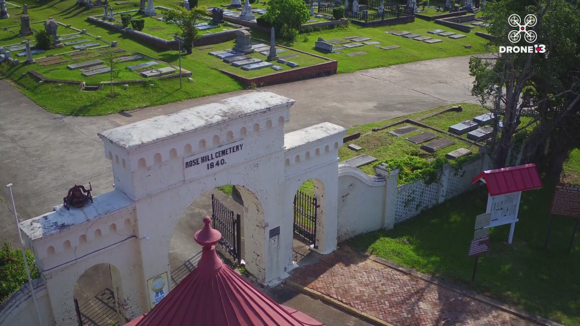Fans from around the world make pilgrimages to visit the Allman Brothers graves in Macon, but our #drone13 crew discovered there are many more sights to enjoy in Rose Hill Cemetery.