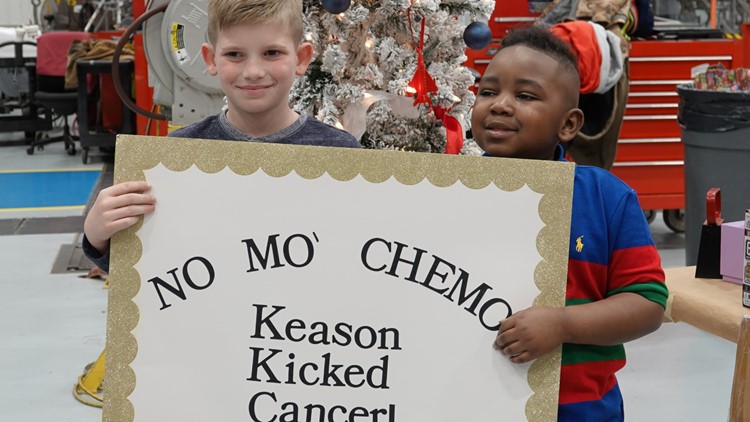Warner Robins 5-year-old celebrates Christmas and beating cancer at Robins Air Force Base