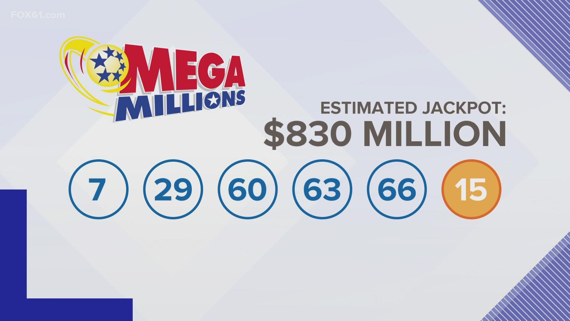 The prize money is up $830 million and if no one wins this time, it is expected to break $1 billion.
