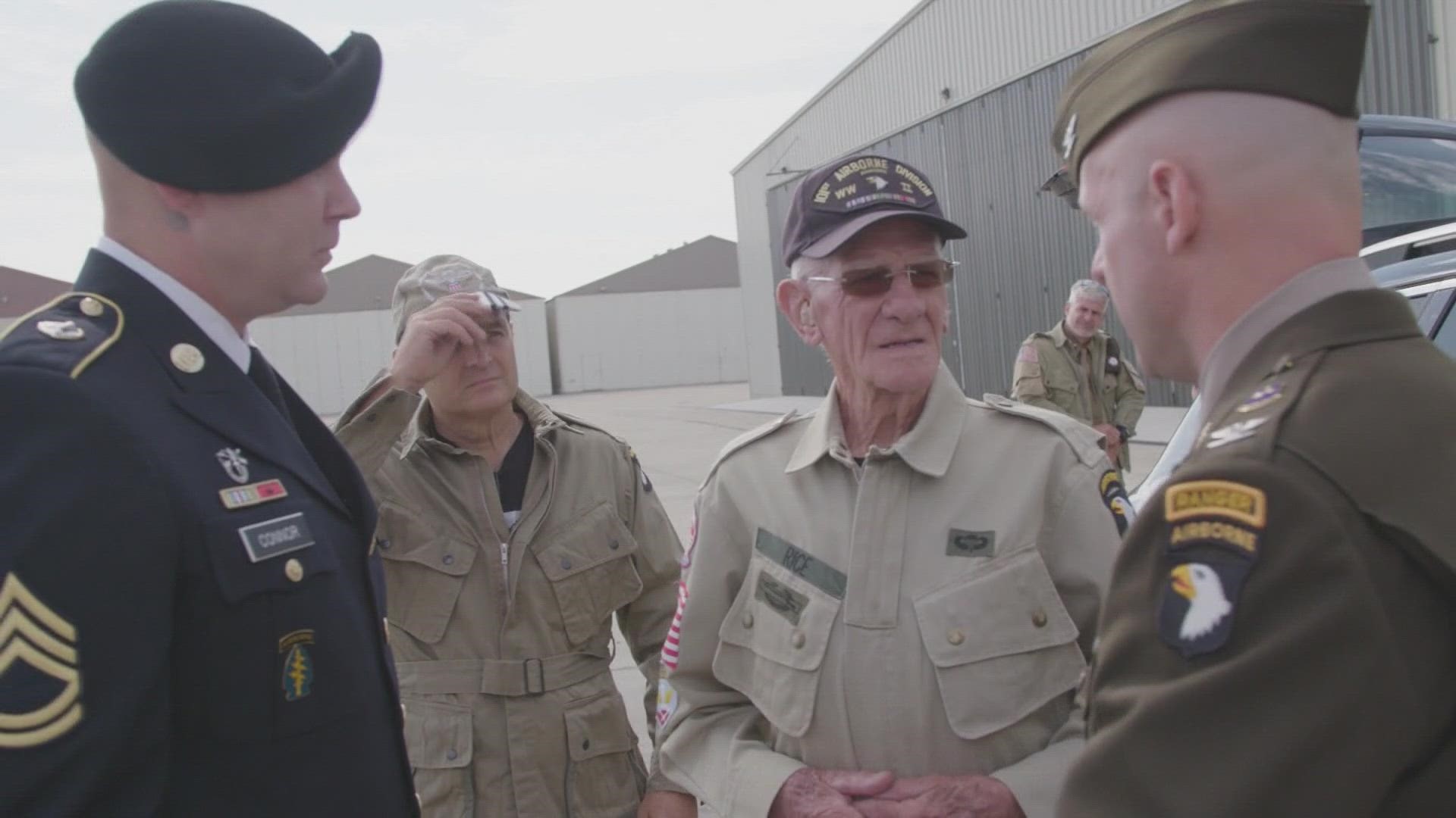 A World War II veteran and former paratrooper jumped from a plane.