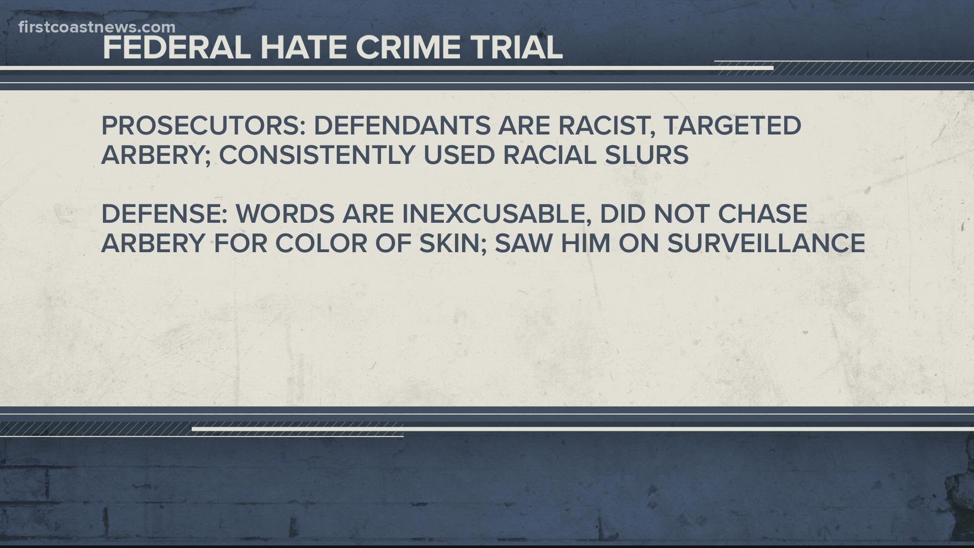 Prosecutors says Arbery's race was the reason the men attacked him. They also said they consistently used racial slurs.