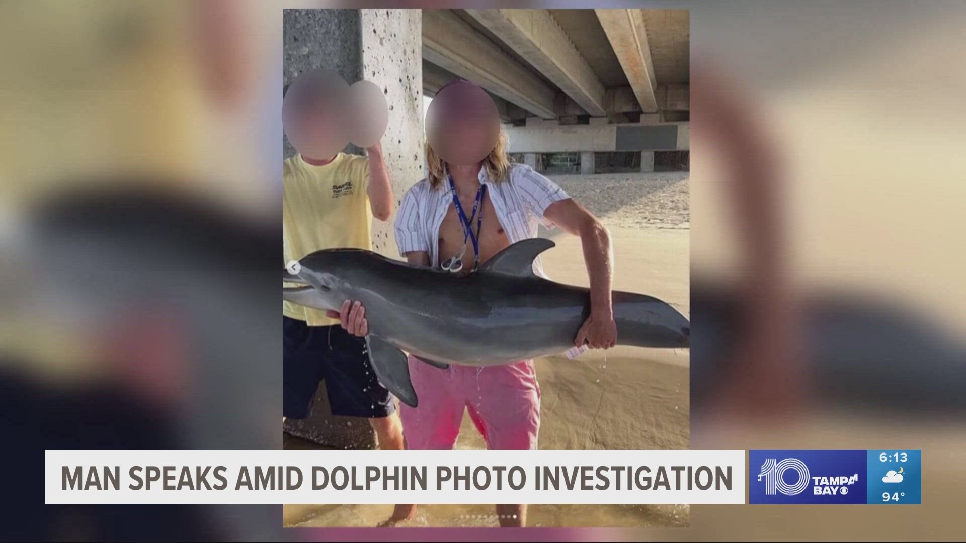 The man claims the dolphin was already dead when he found it. Experts say lifting a dolphin out of the water makes it hard for it to breathe.