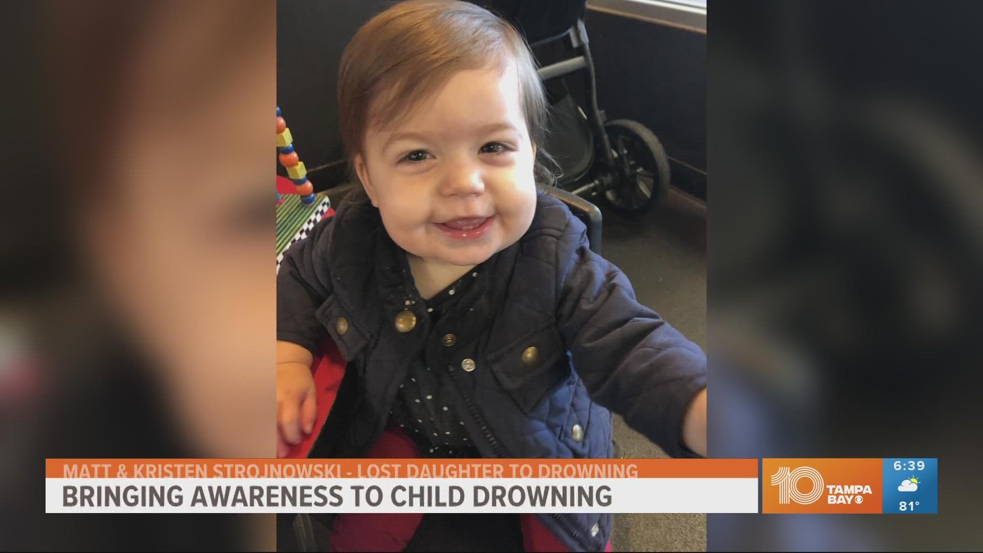 16-month-old Aubrey drowned in the family pool in March 2020.