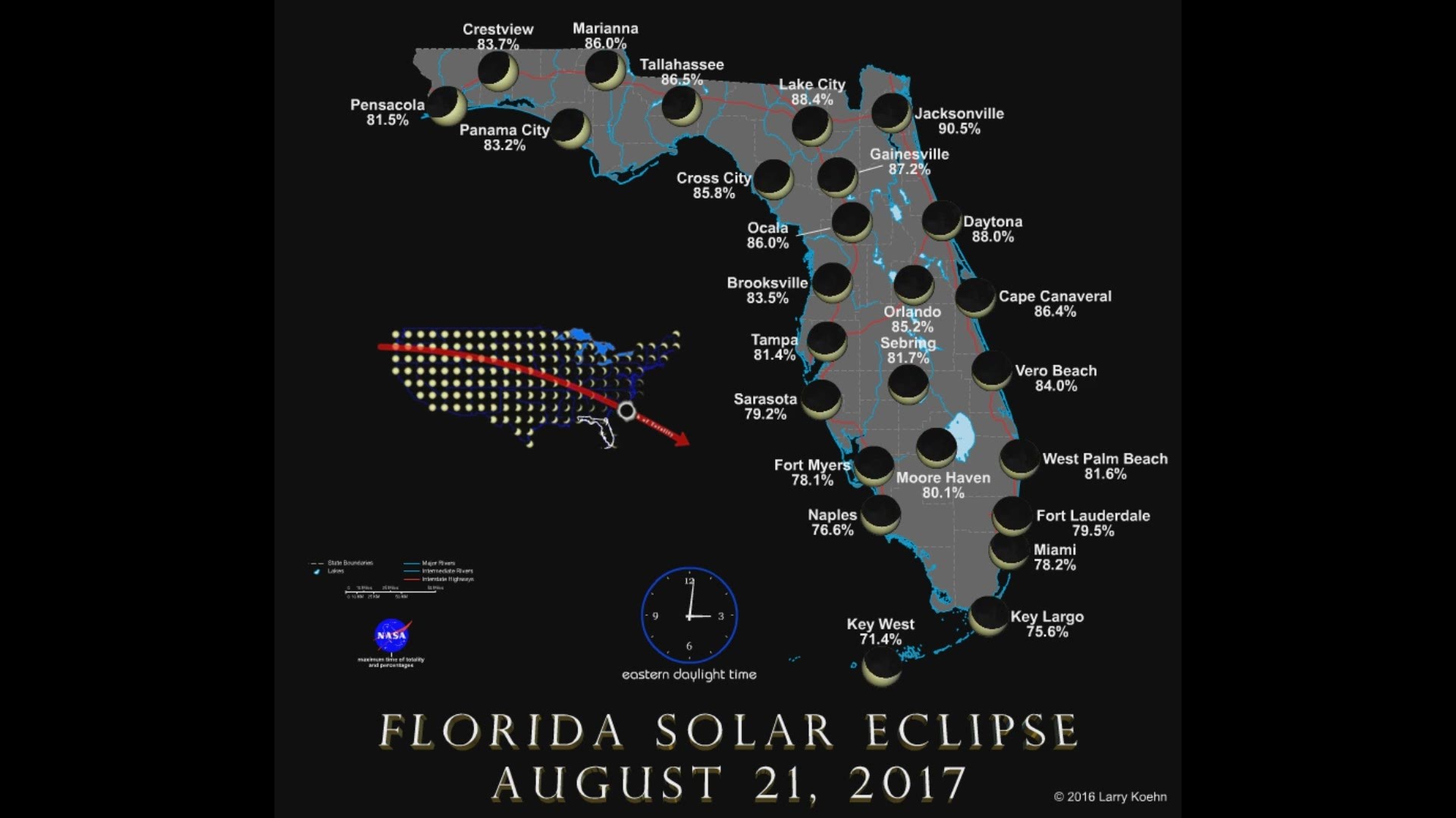 Solar Eclipse Map Florida Florida solar eclipse map: Aug. 21, 2017 | 13wmaz.com