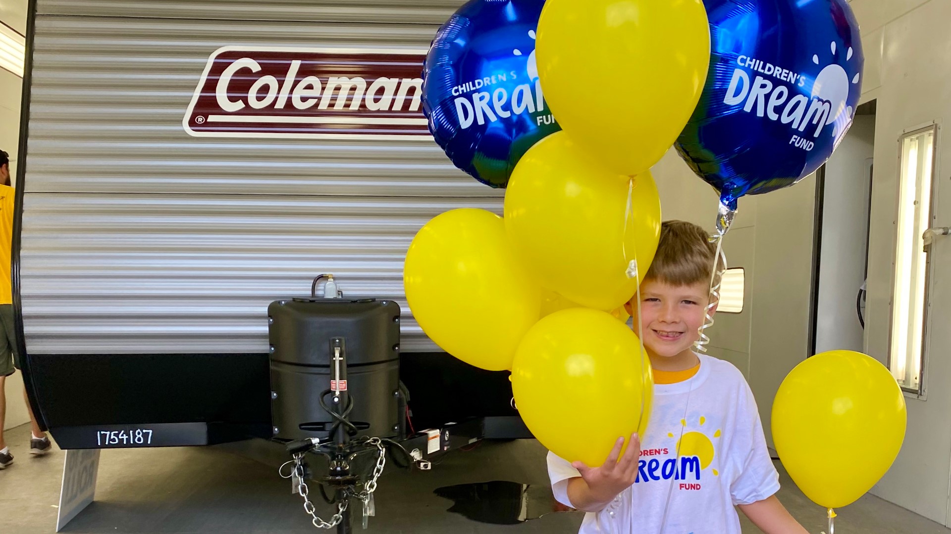 Landon Thorpe received an outfitted trailer from Camping World and the Children's Dream Fund.