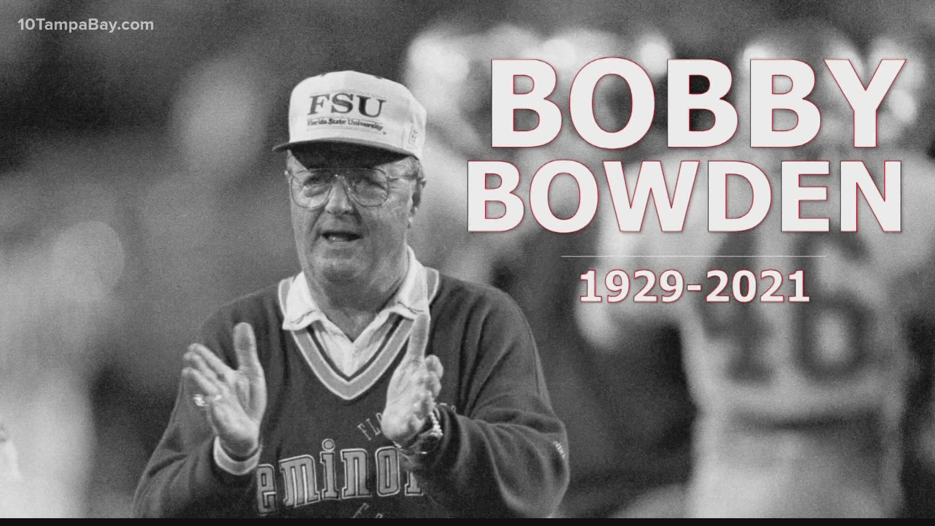 The legendary football coach led the Seminoles to two national championships during his 34 years with the team.