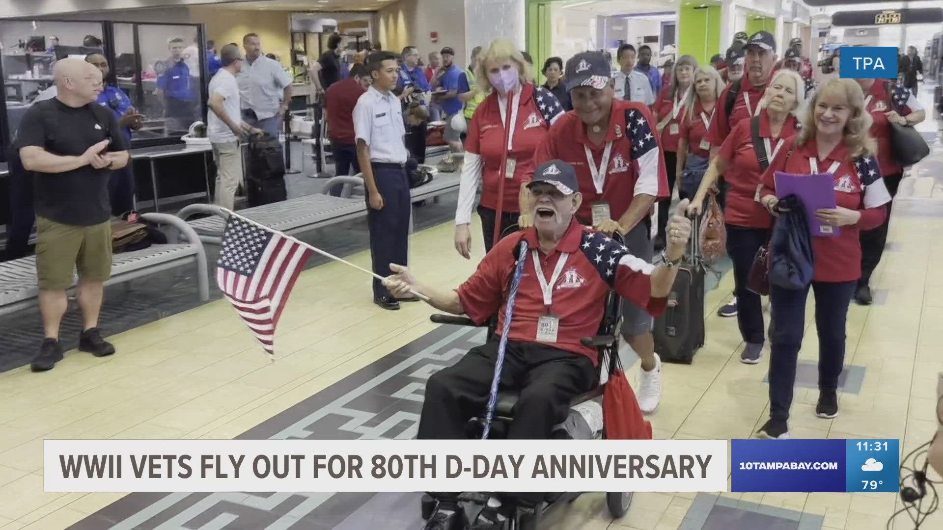 The group was escorted through Tampa International Airport with special honors.