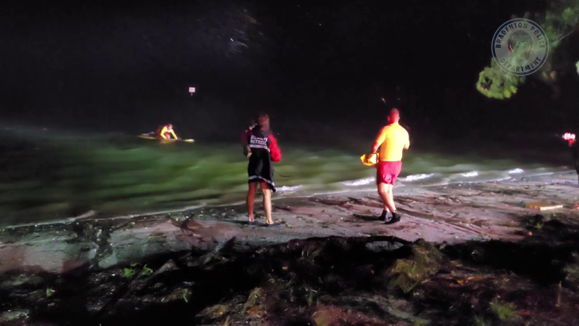 Bradenton police lifeguards spring into action to rescue a man stranded off the coast.