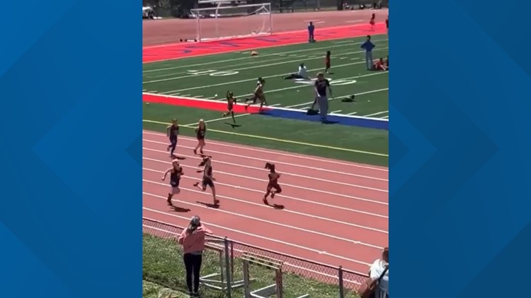 7-year-old track star goes viral after losing her shoe, winning race anyway