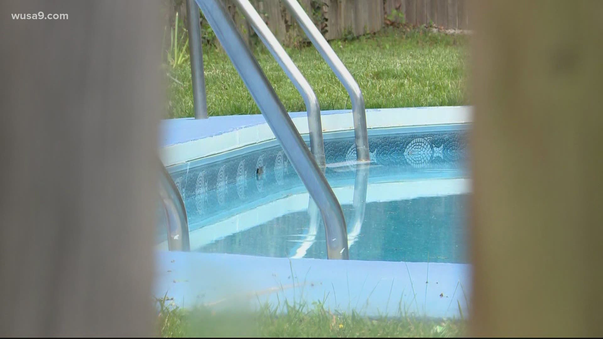 Law enforcement said the father jumped in the deep end of a pool to rescue his 7-year-old daughter even though he didn't know how to swim.