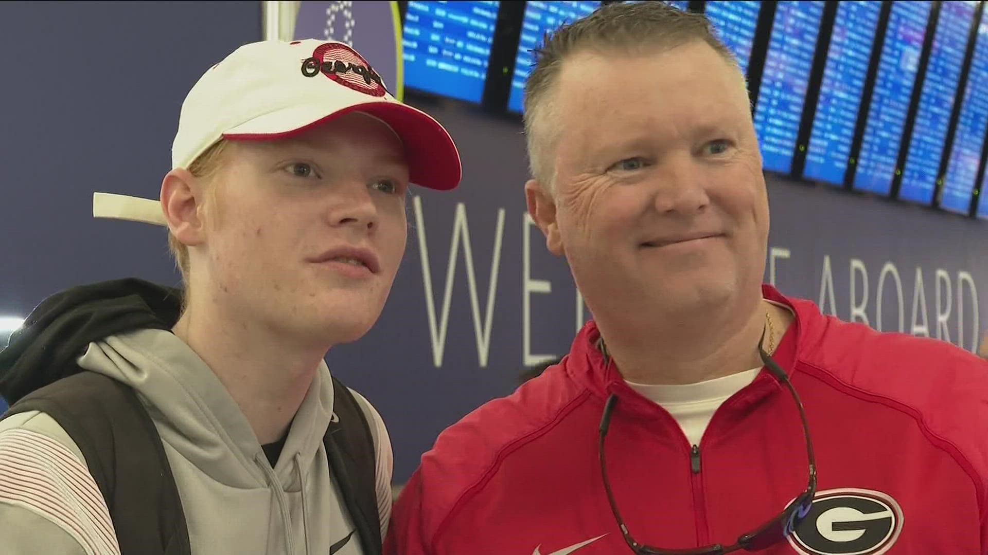 Hundreds of fans traveled out of Hartsfield-Jackson International Airport Sunday for Monday's game.