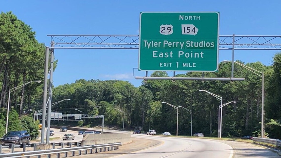 Tyler Perry Studios sign debuts on GA166