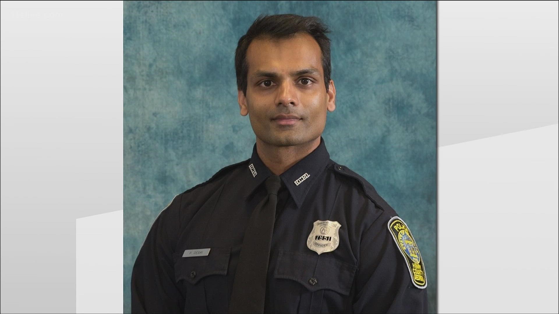 Paramhans Desai was shot shortly after responding to a home in McDonough for a domestic incident on Thursday.