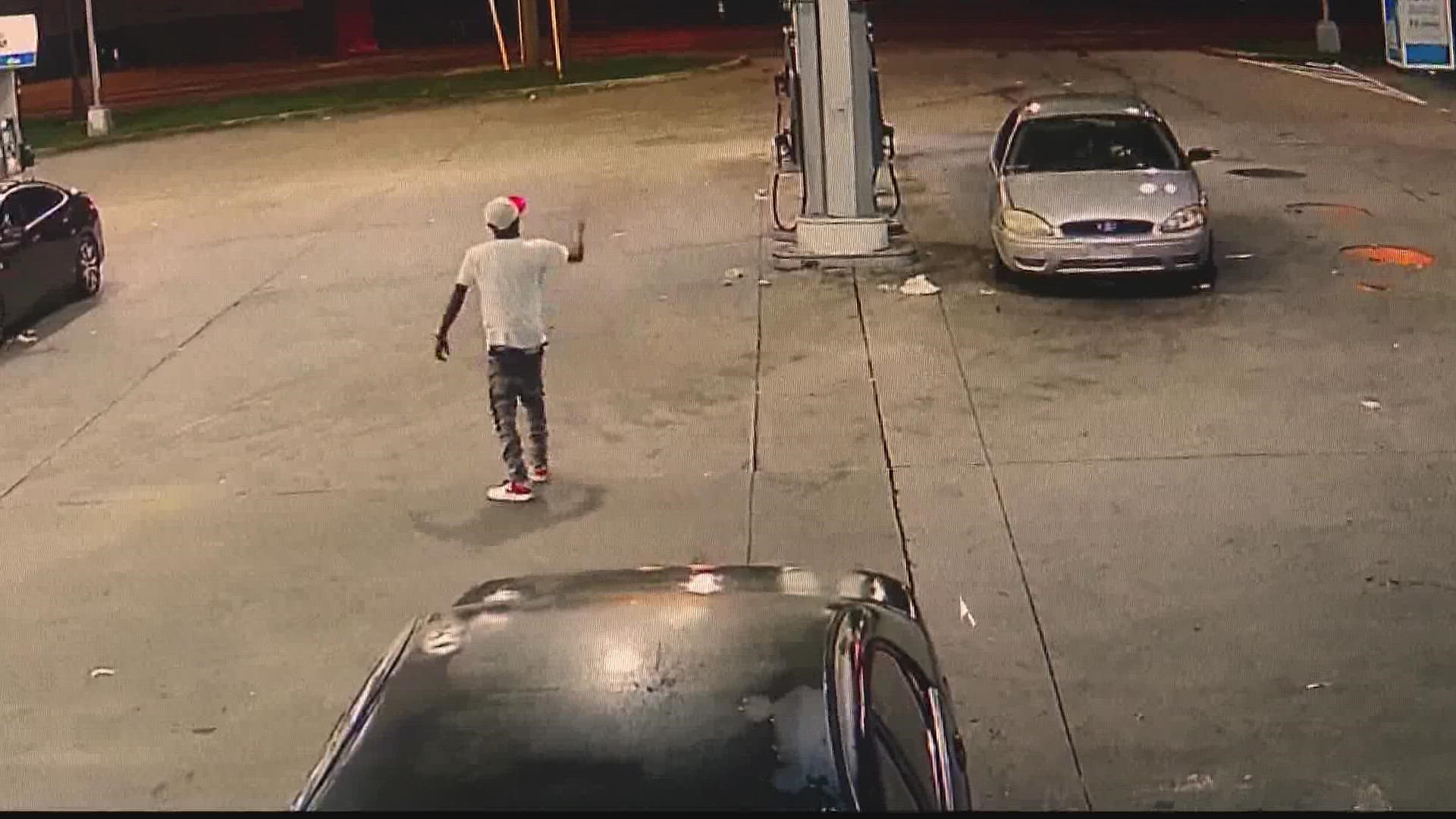 A clerk at the gas station said the surveillance video shows the man was killed when he tried to stop a fight.