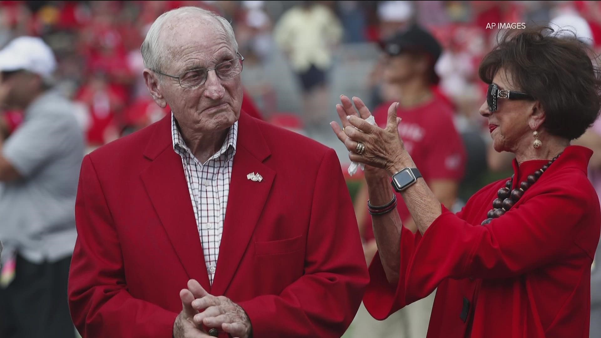 UGA is holding a public celebration of life for Vince Dooley at 7:30 p.m.