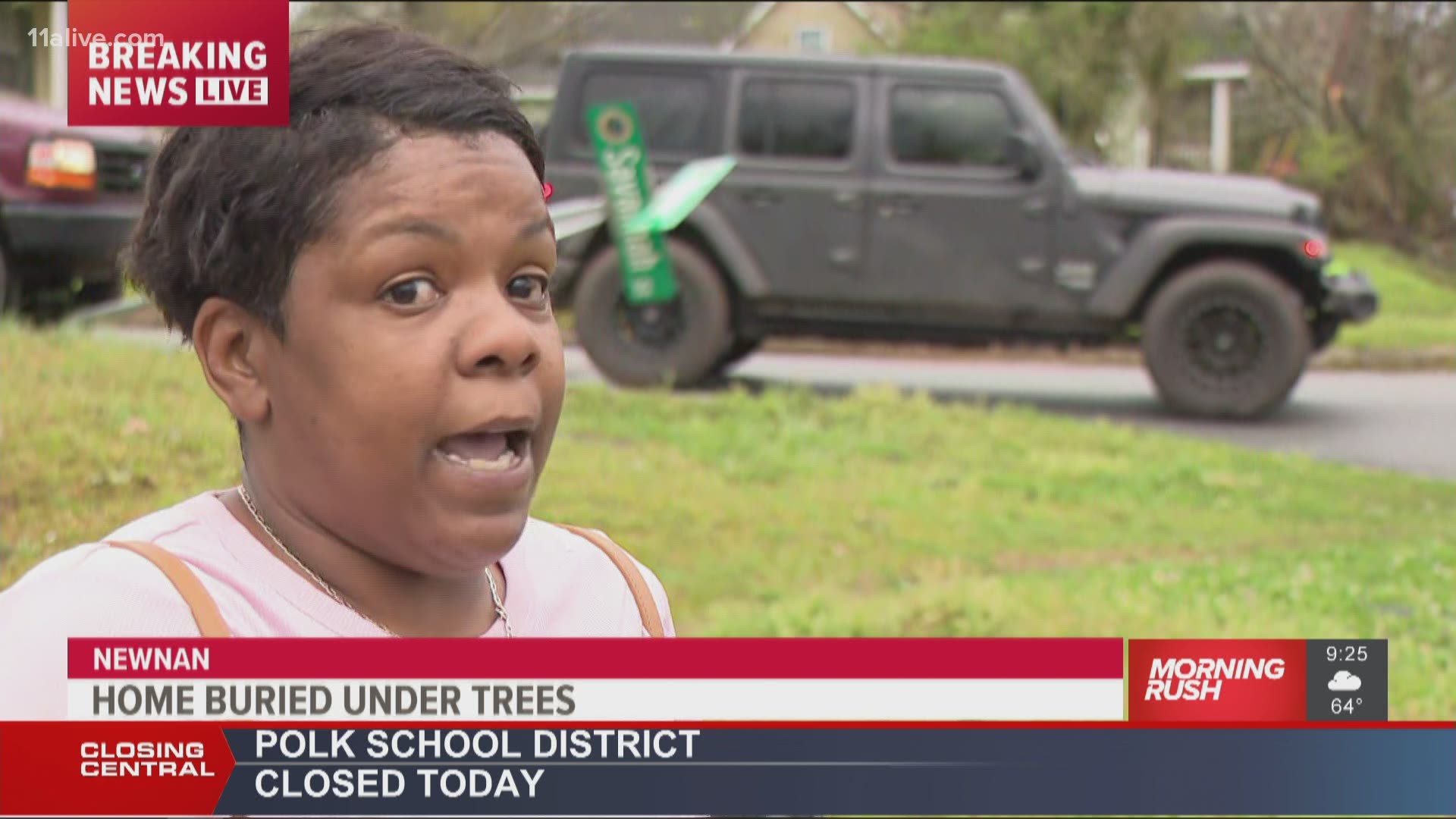 Newnan resident Vernita White woke up to a scene of destruction after a tornado hit the Georgia town. "To be alive, I'm blessed," she said.