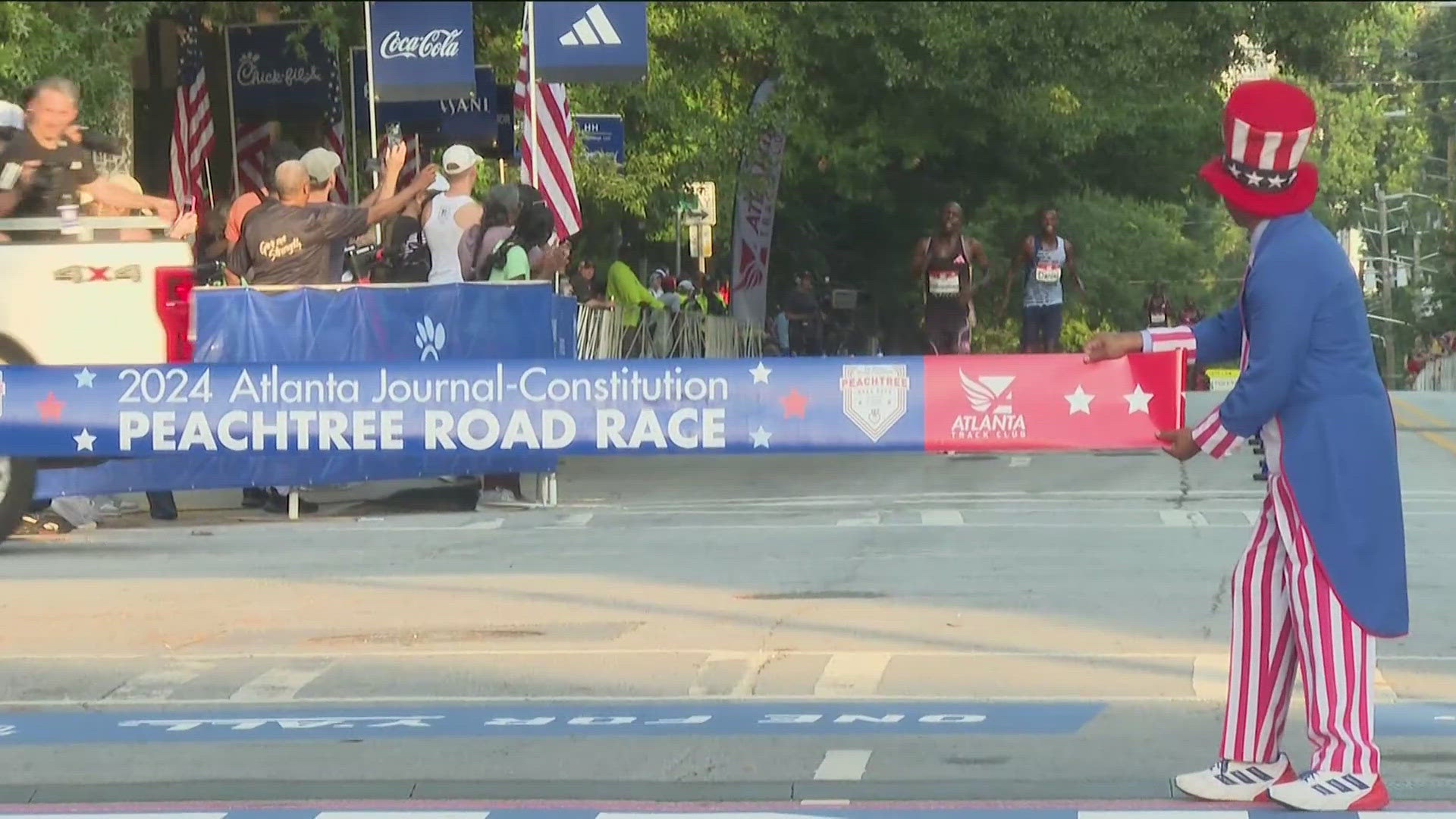 AJC Peachtree Road Race winners Sabastian Sawe Stacy Ndiwa