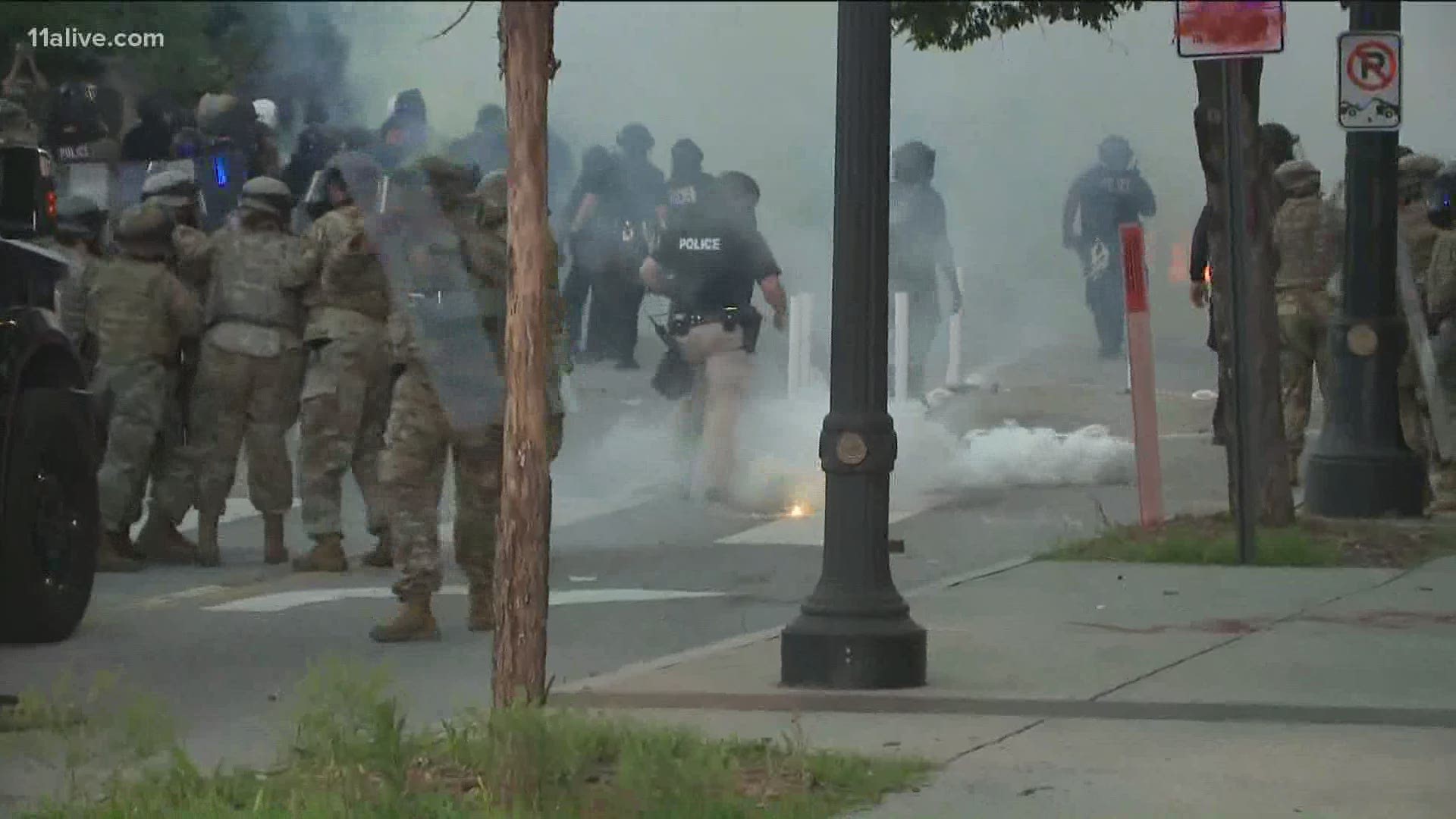 A look at what we saw earlier in the day, versus what the streets of downtown Atlanta looked like after midnight.