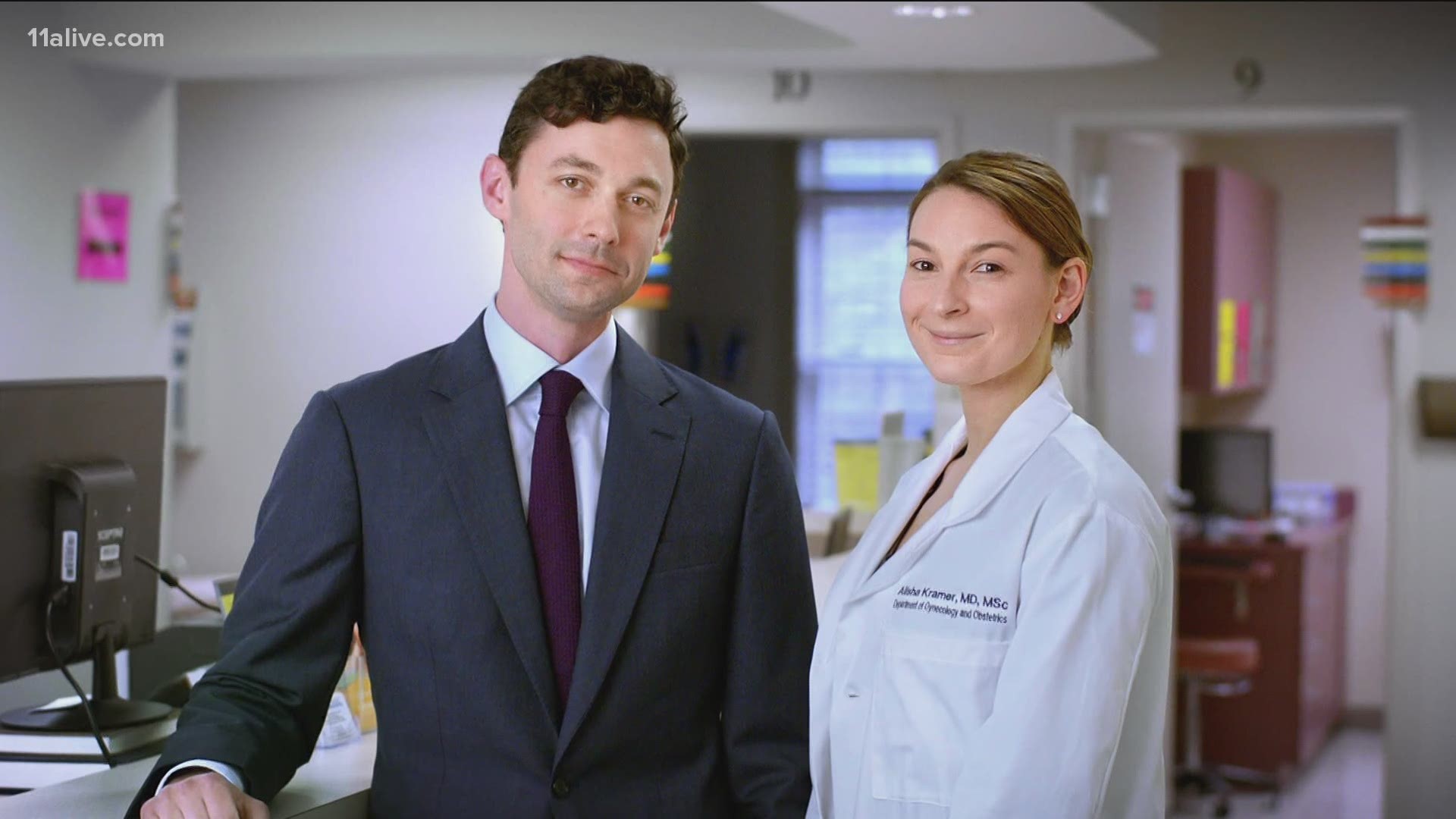 Ossoff's wife, Dr. Alisha Kramer, is a doctor at a metro Atlanta hospital.