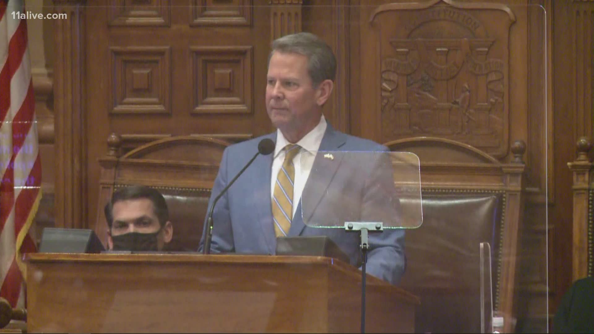 Gov. Brian Kemp delivered the State of the State address on Thursday.