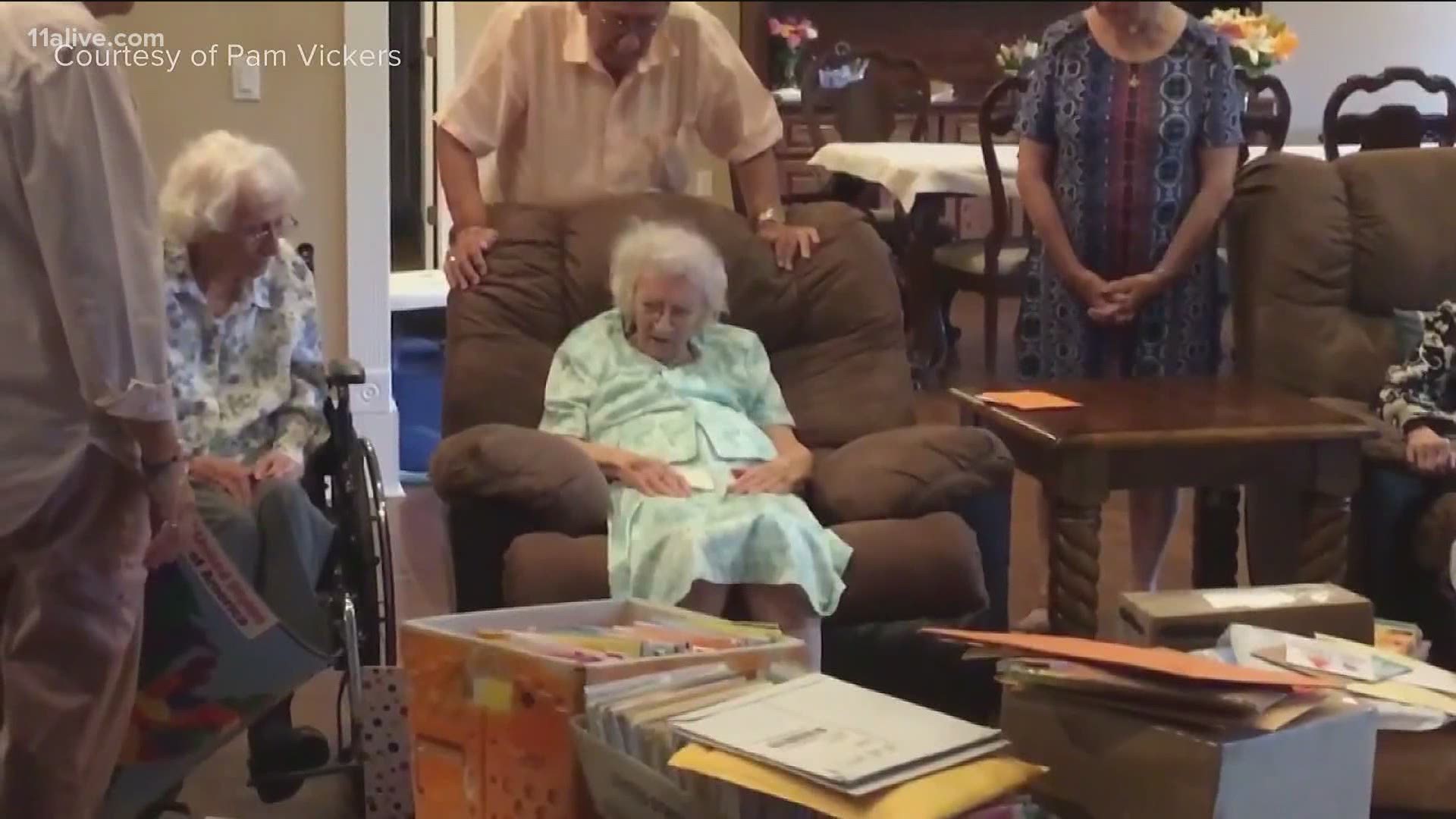 Her granddaughter had people send her birthday cards from everywhere.
