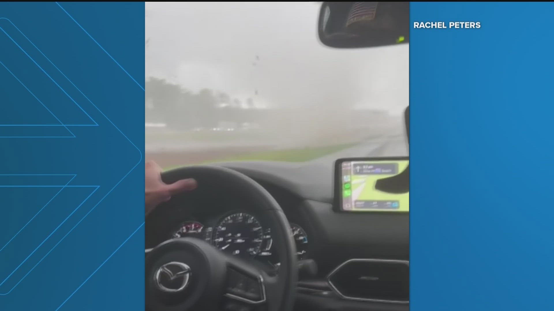 Drivers saw the tornado twisting across I-75 in Locust Grove Thursday afternoon.