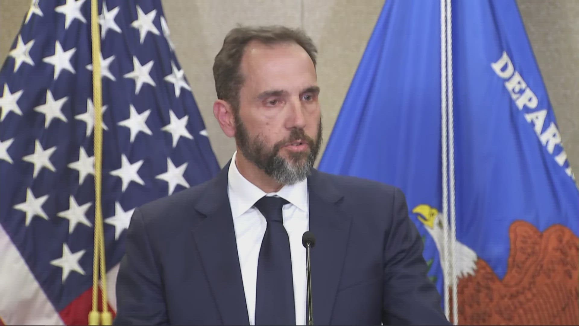 Jack Smith, special counsel, speaks about an indictment for former President Donald Trump, Tuesday, Aug. 1, 2023, at a Department of Justice office in Washington.