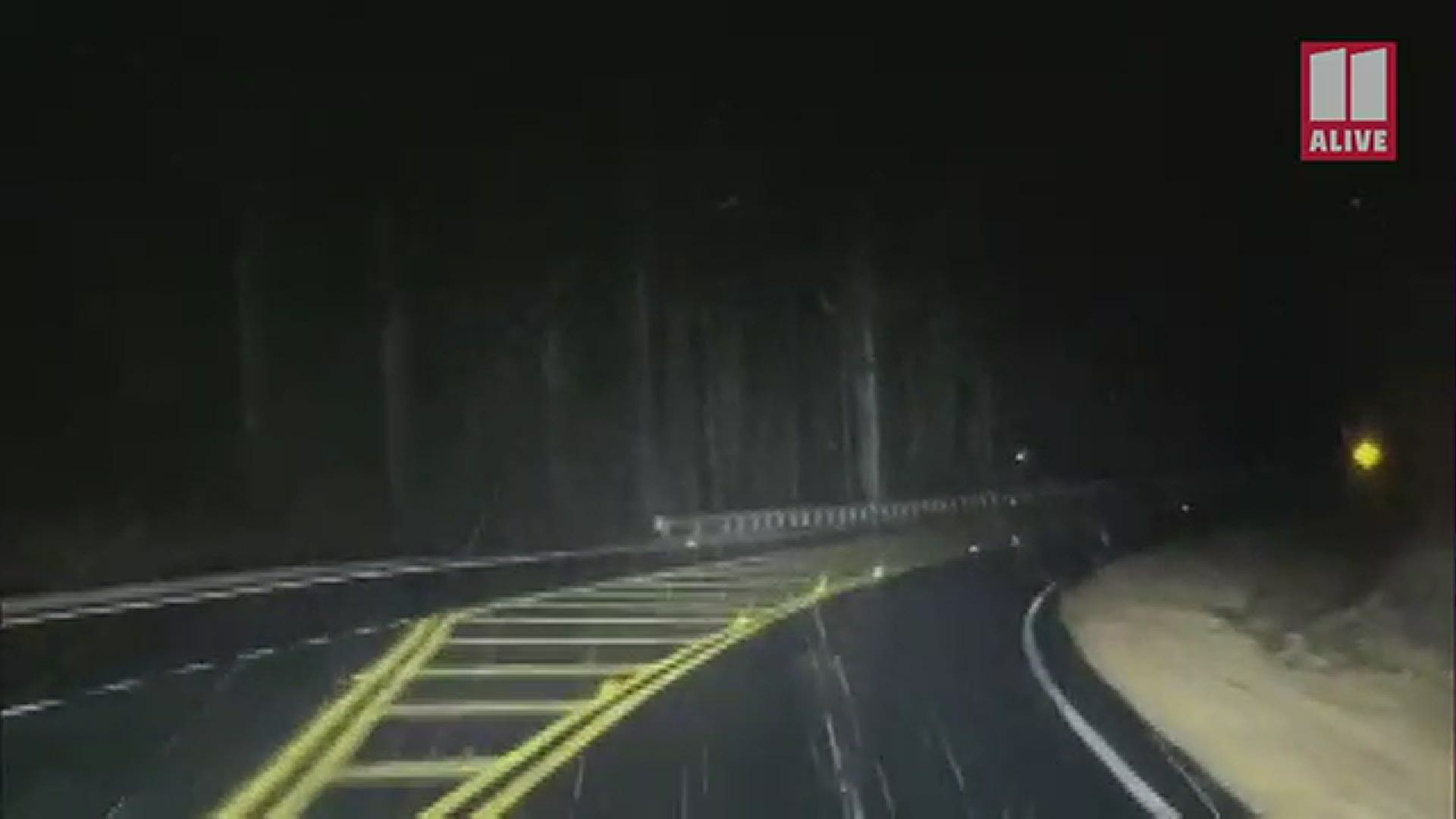 Here's a little snowfall on the way to Hiawassee, Ga