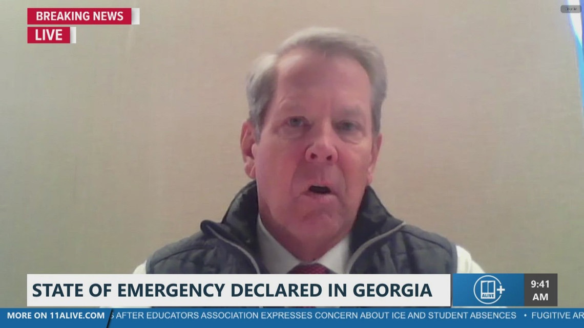 Gov. Kemp declares State of Emergency throughout Georgia ahead of winter storm