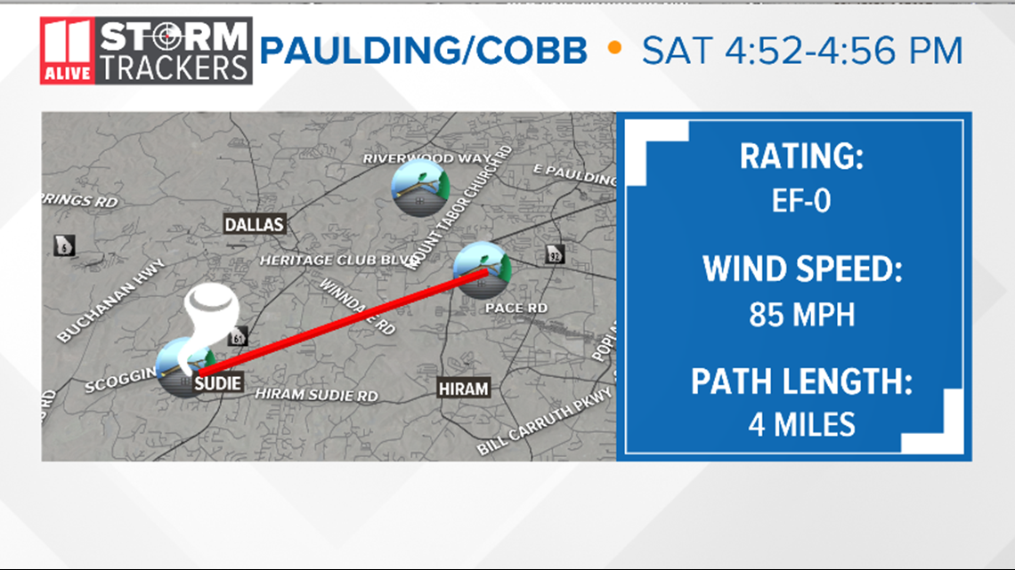Tornado confirmed in Cobb and Paulding counties