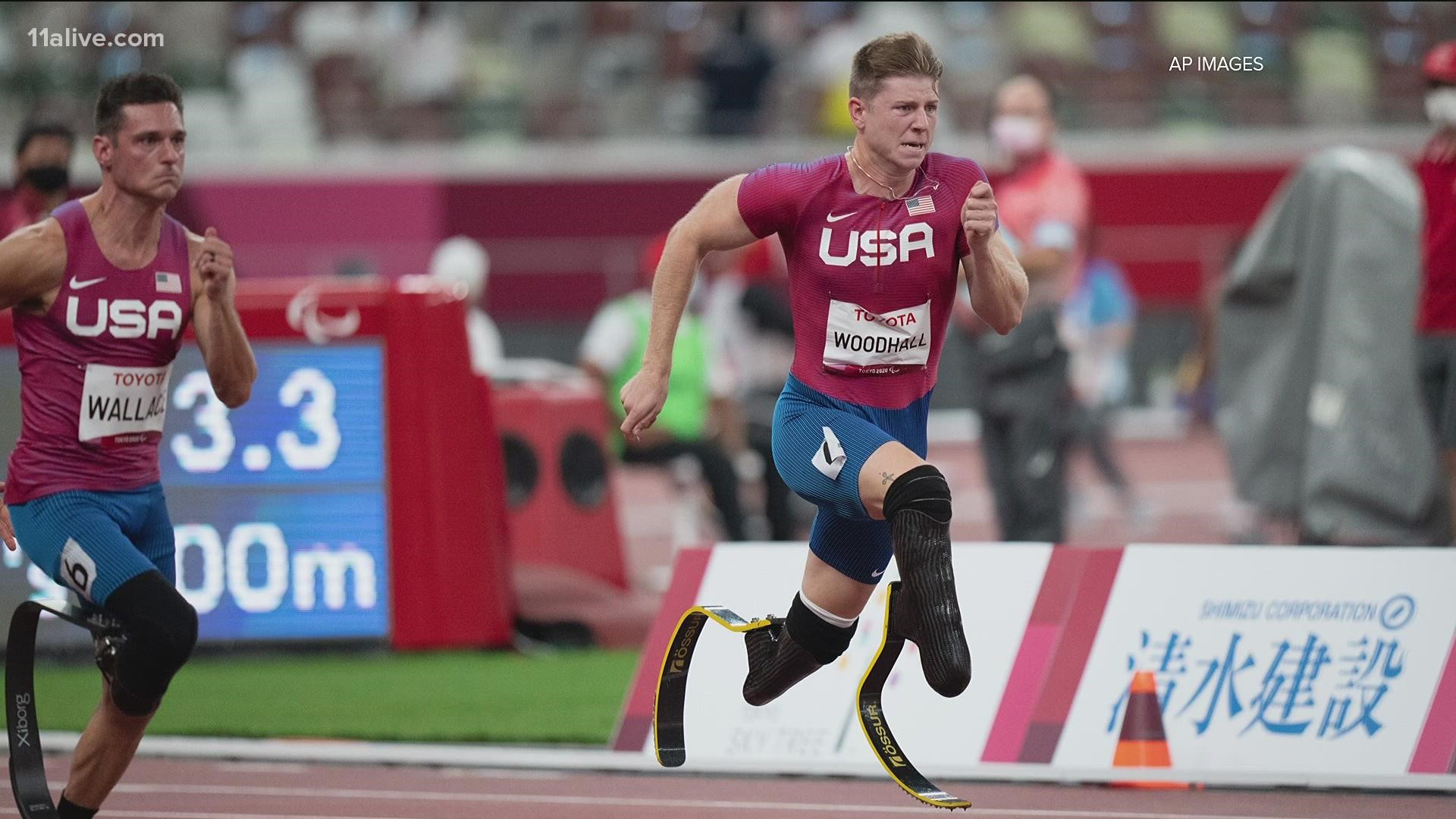 Hunter Woodhall won the bronze medal Friday in the 400m at the Paralympics.