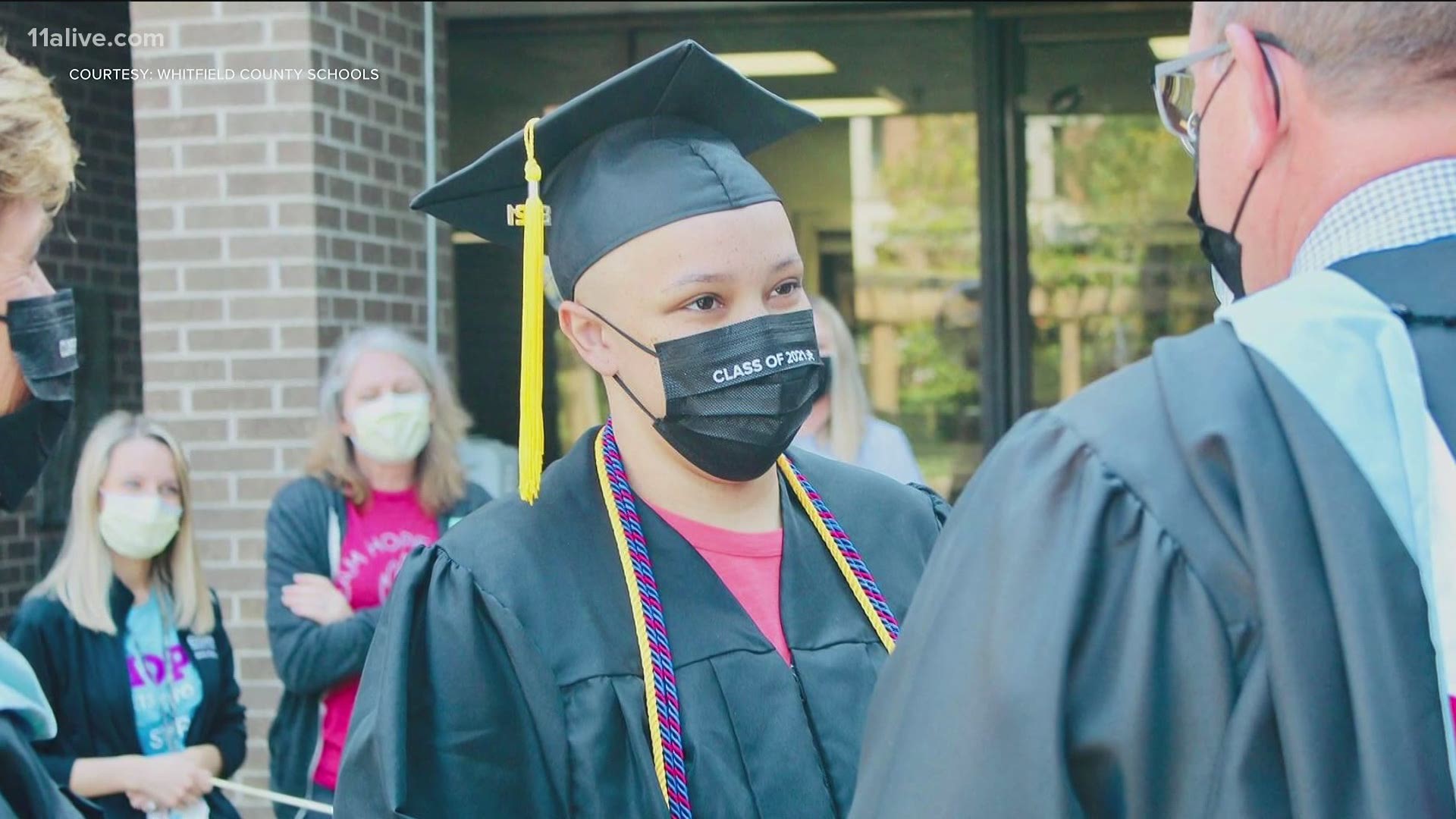 They held a ceremony just for her because she was unable to attend the school's graduation events.