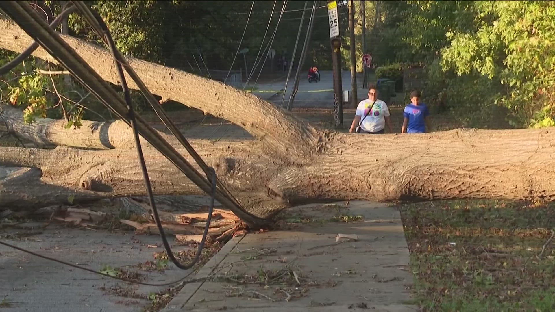 The storm passed through the early evening on Sunday - and as of Monday morning, thousands are still without power.