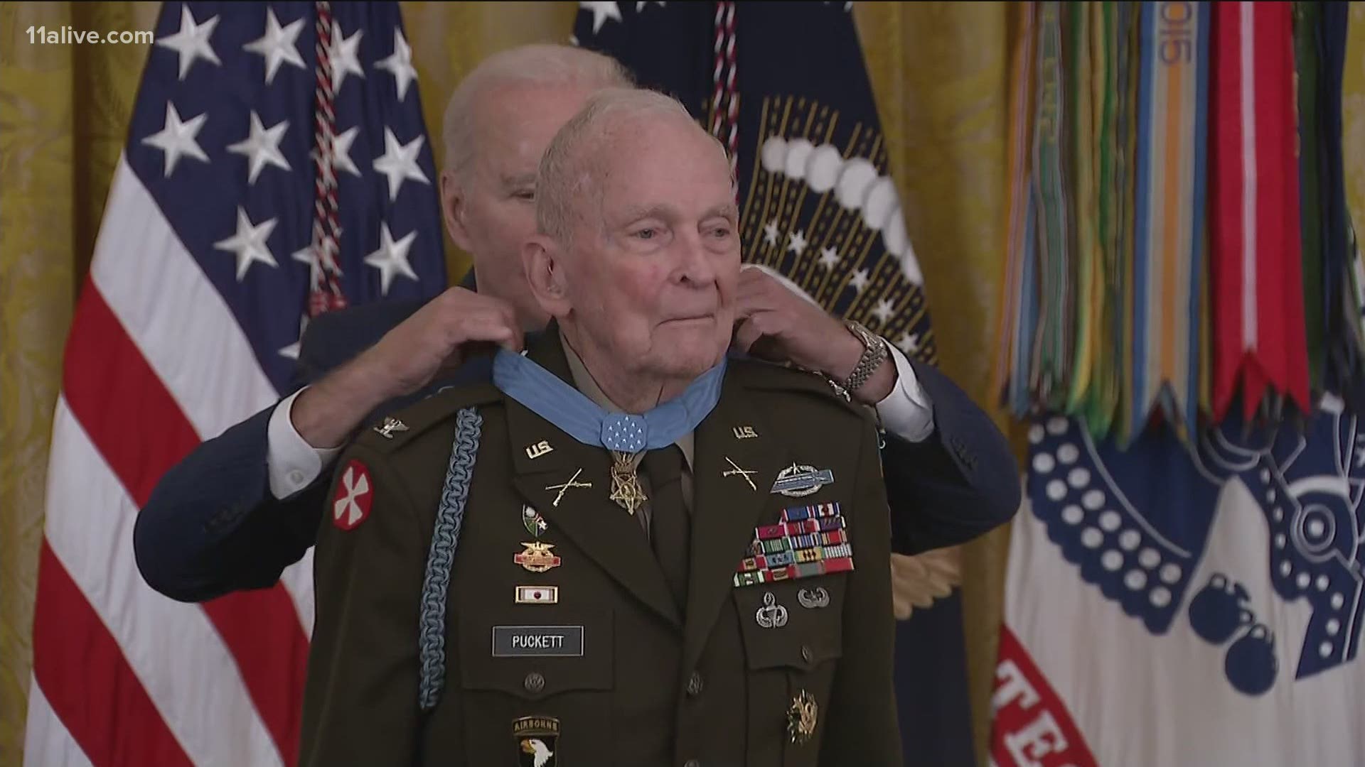 Retired Army Col. Ralph Puckett Jr., of Columbus, was recognized for his "acts of gallantry and intrepidity above and beyond the call of duty."