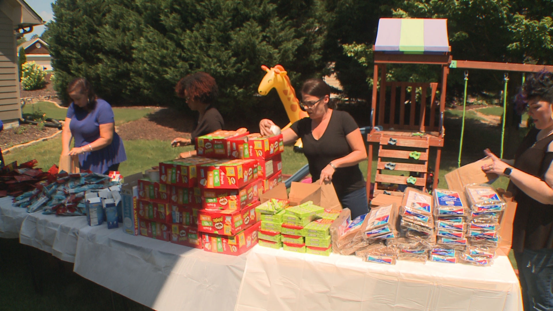 Karen Smillie with the National Police Wives Association says local members have gathered to make goody bags for Atlanta police officers working long hours.