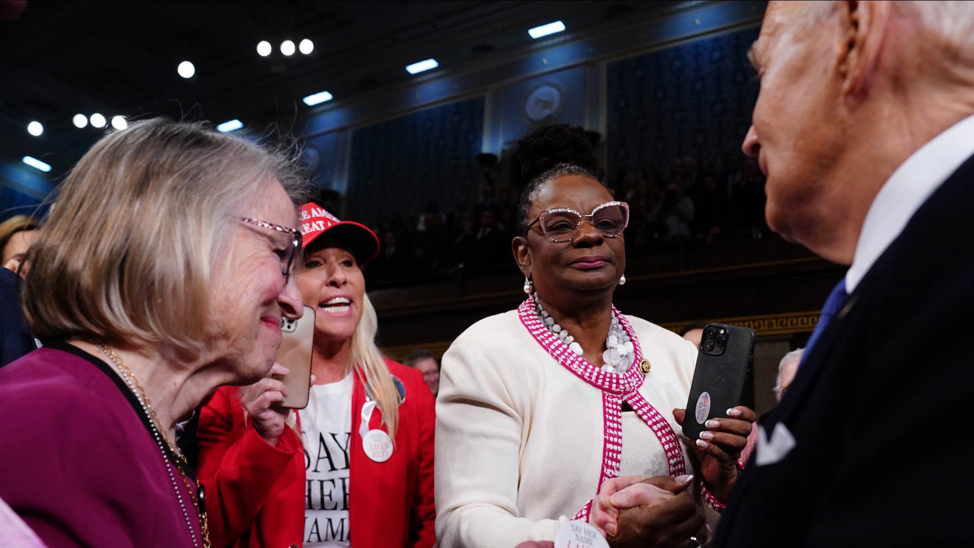 Marjorie Taylor Greene tells President Joe Biden to say the name of Laken Riley, the nursing student killed on the campus of UGA.