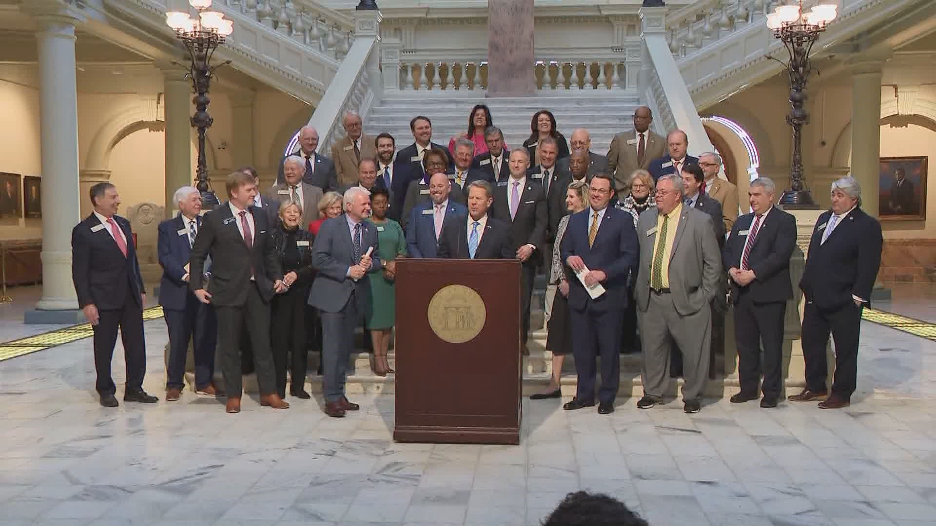 Georgia's governor and others from the General Assembly delivered remarks Monday, March 13 about the budget for fiscal year.