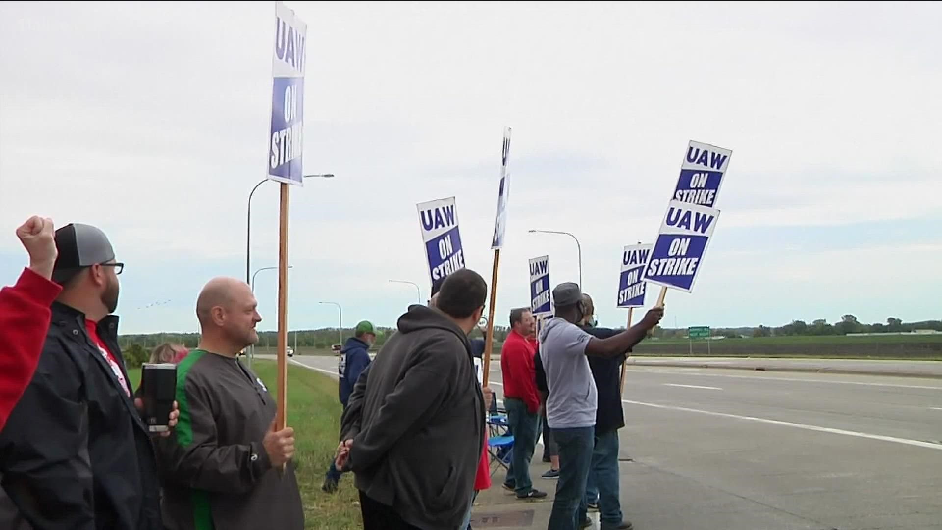 More than 10,000 workers, members of the United Auto Workers union, are on strike.
