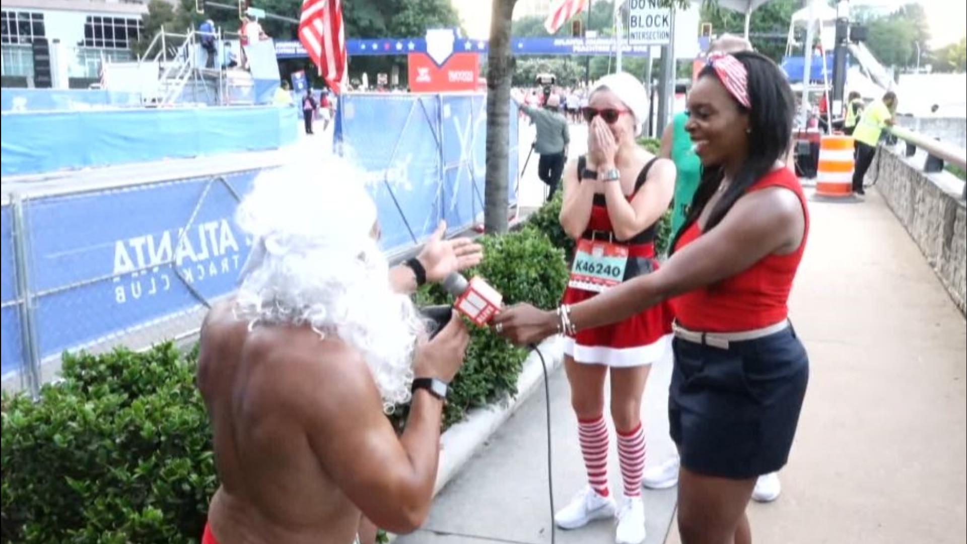 Santa Claus proposal AJC Peachtree Road Race