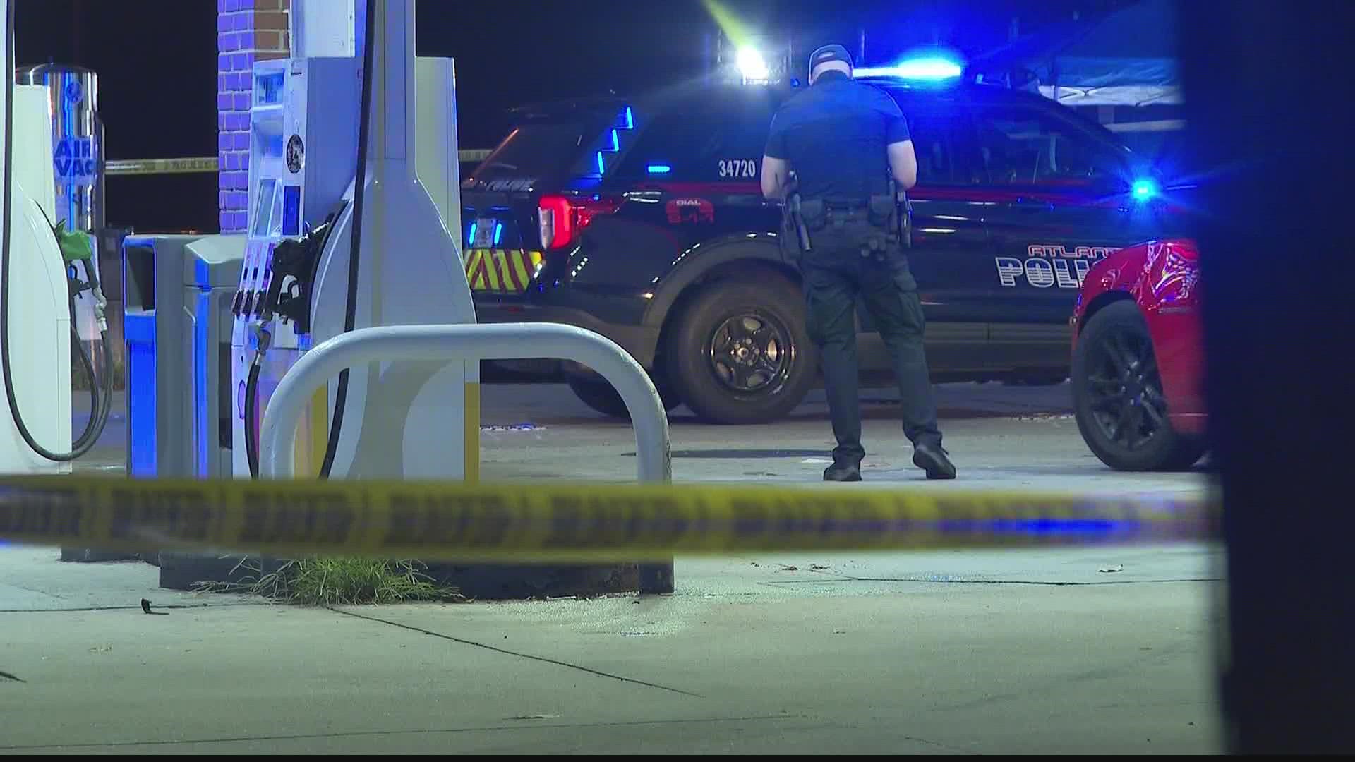 It happened around 12:45 a.m. Sunday at the Shell gas station next to the Diamond Club off Northside Drive near Interstate 75.