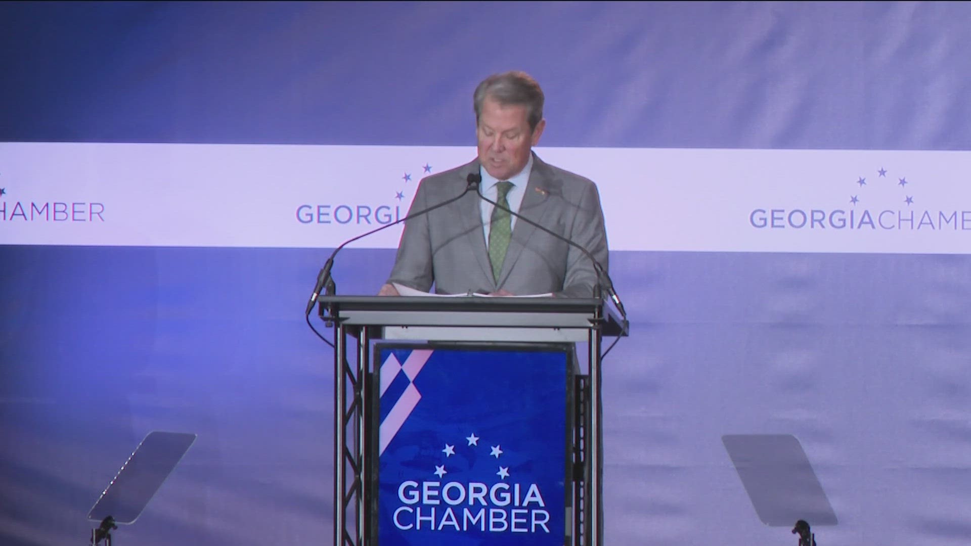 Gov. Kemp said in remarks at Wednesday's annual Eggs and Issues event that he plans to continue to prioritize business development in Georgia.