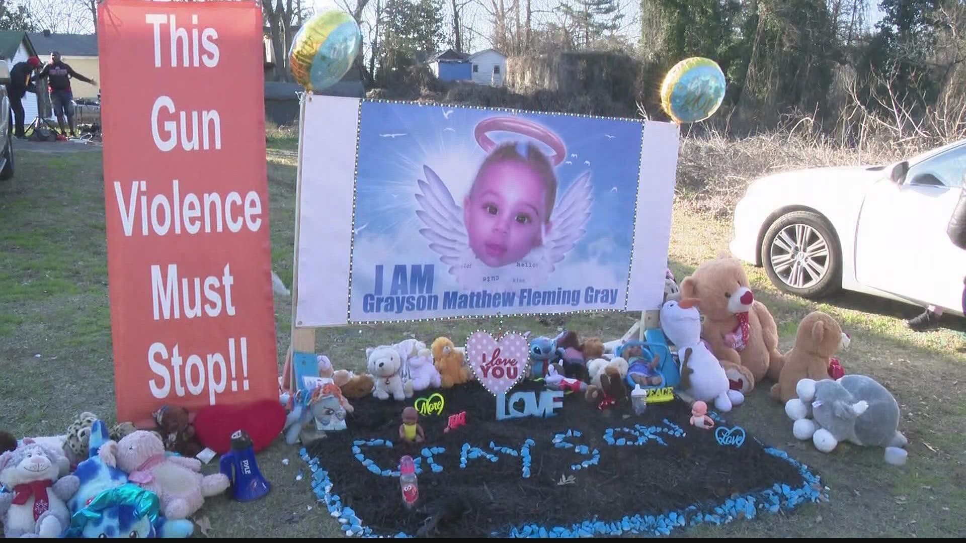 Grayson is the 6-month-old who was shot and killed earlier this year.