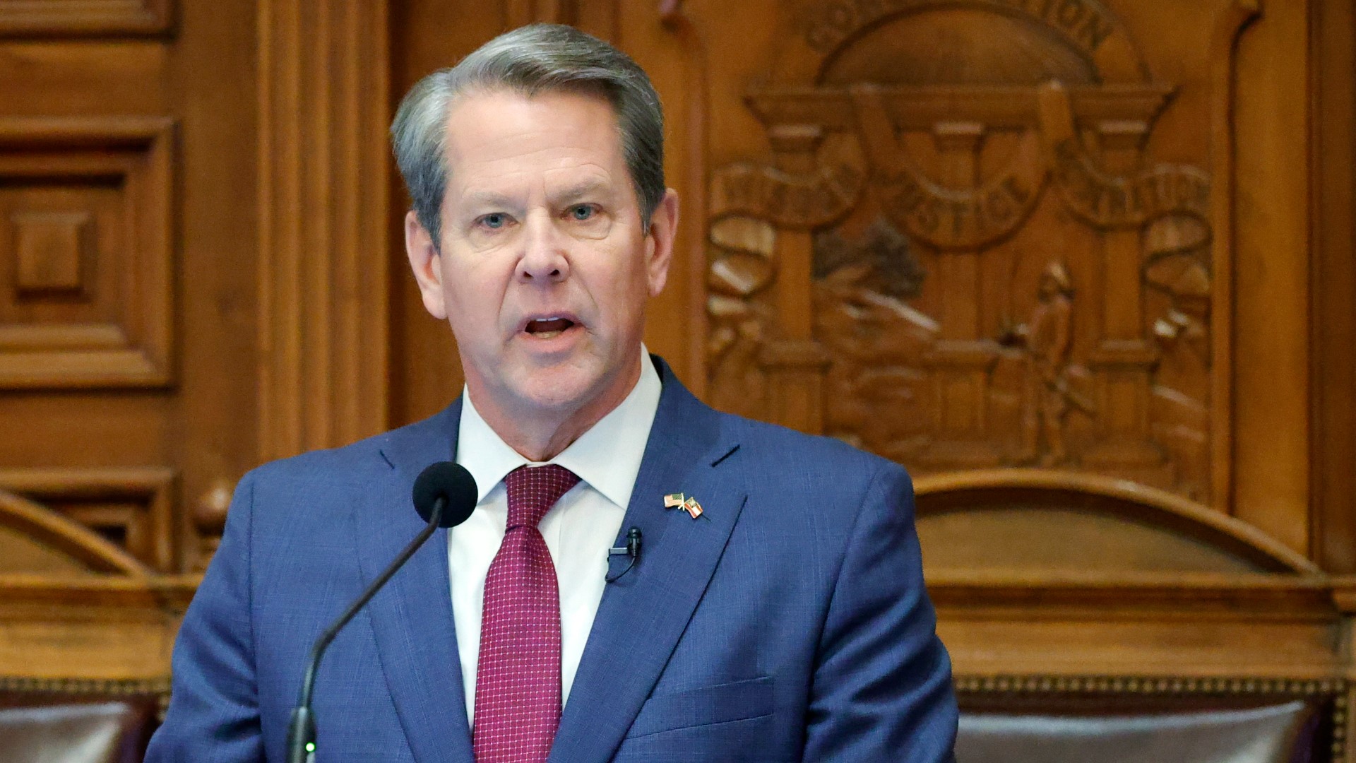 Georgia Gov. Brian Kemp gave his State of the State address in front of Georgia's General Assembly on Wednesday morning.