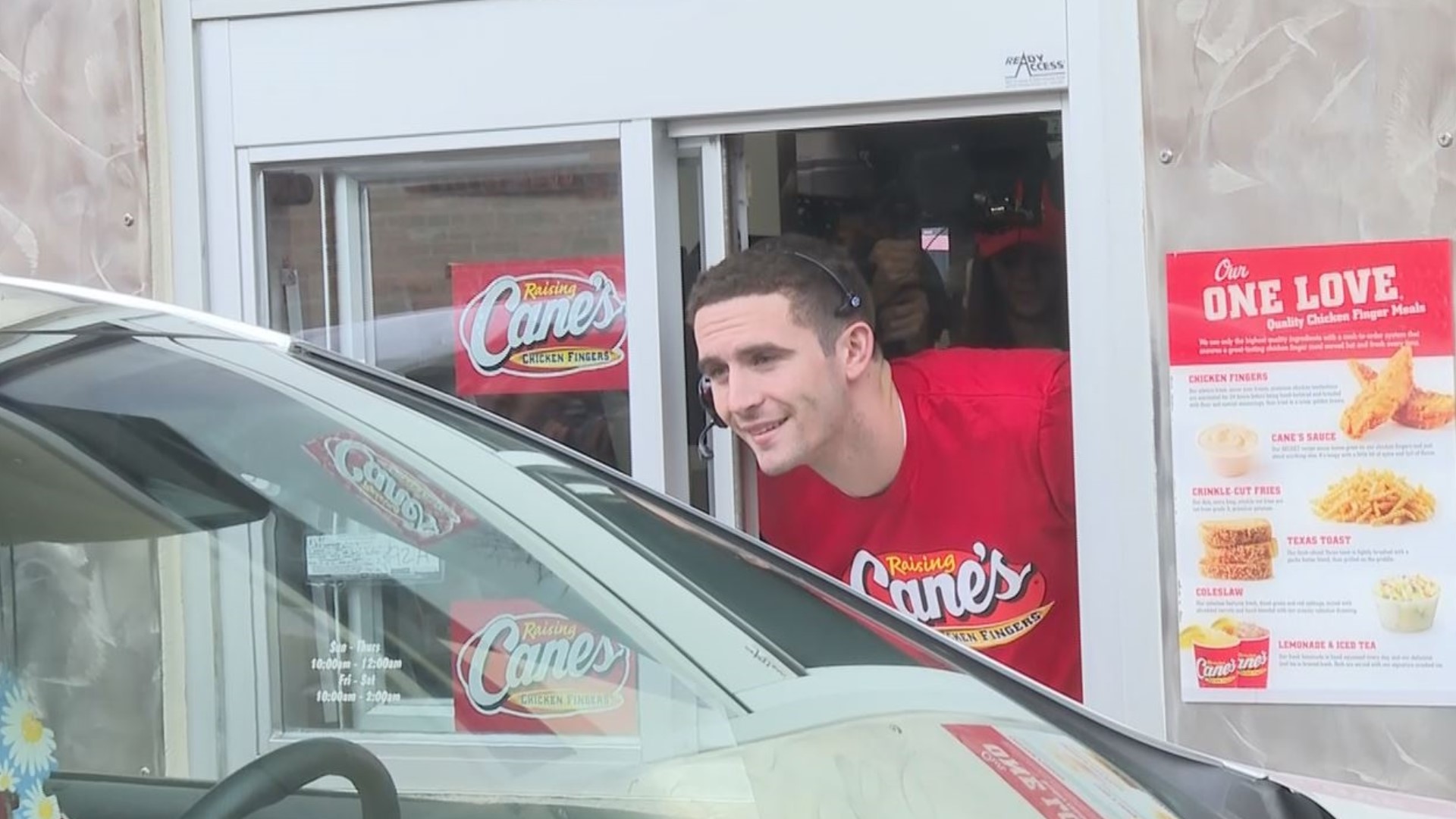 Stetson Bennett celebrated his National Championship Game win with the Georgia Bulldogs by moonlighting at Raising Cane's on Thursday.