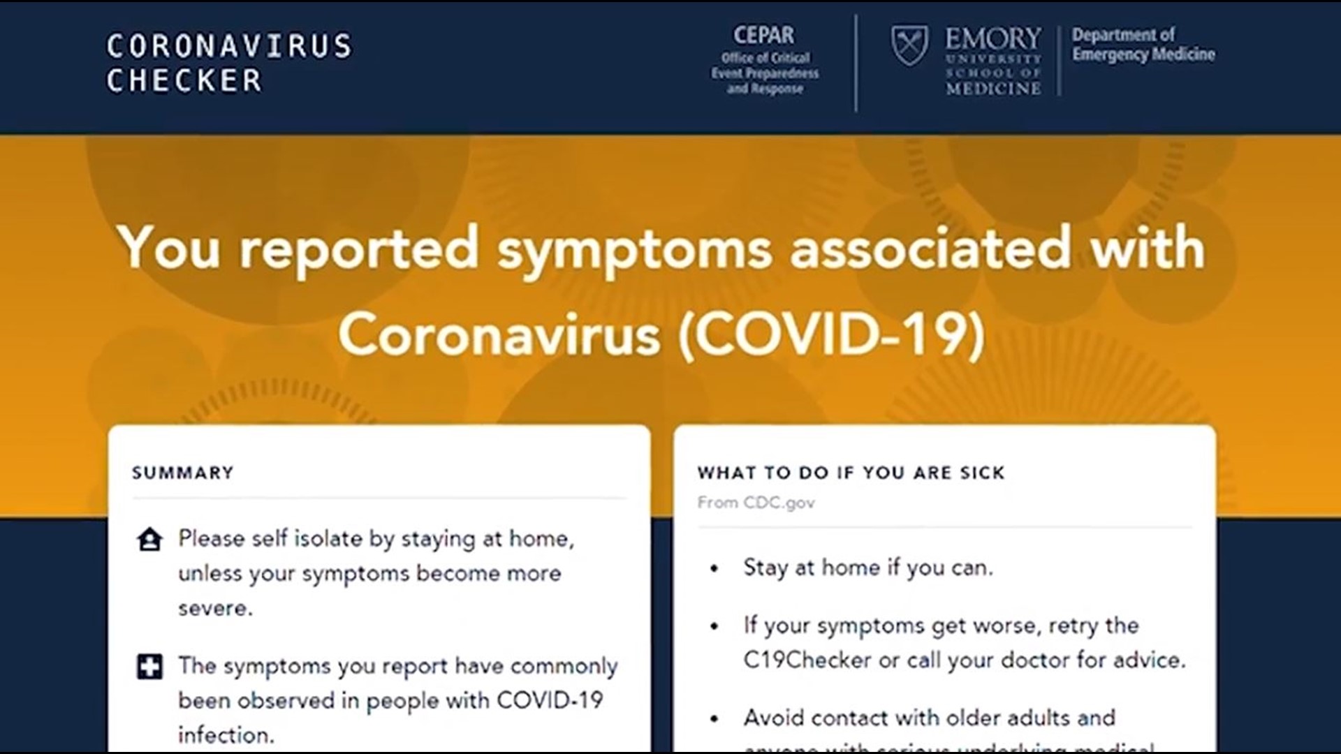 A tool designed to help you figure out when to stay home – and when to call your doctor – could also help hospitals figure out when a wave of patients will hit.