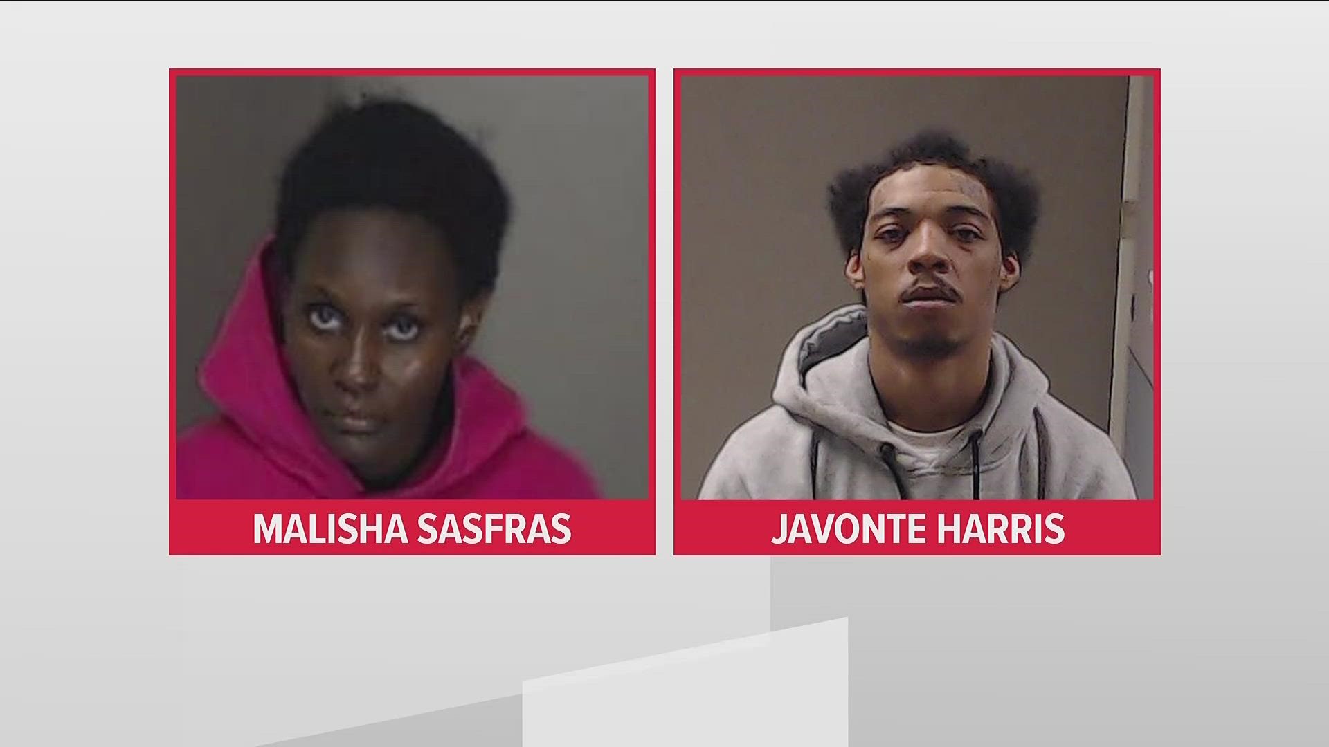 Javonte Harris was booked on charges including felony murder and cruelty to children. The boy's mother, Malisha Sasfras, was also charged in his death.