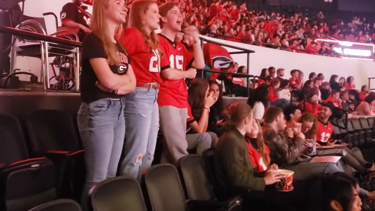 Students watch Dawgs win another championship at Stegeman Coliseum